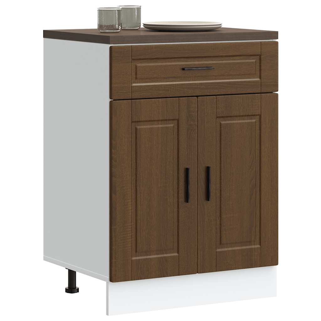 Onderkast "Porto" bewerkt hout bruin eikenkleur is nu te koop bij PeponiXL, paradijselijk wonen!