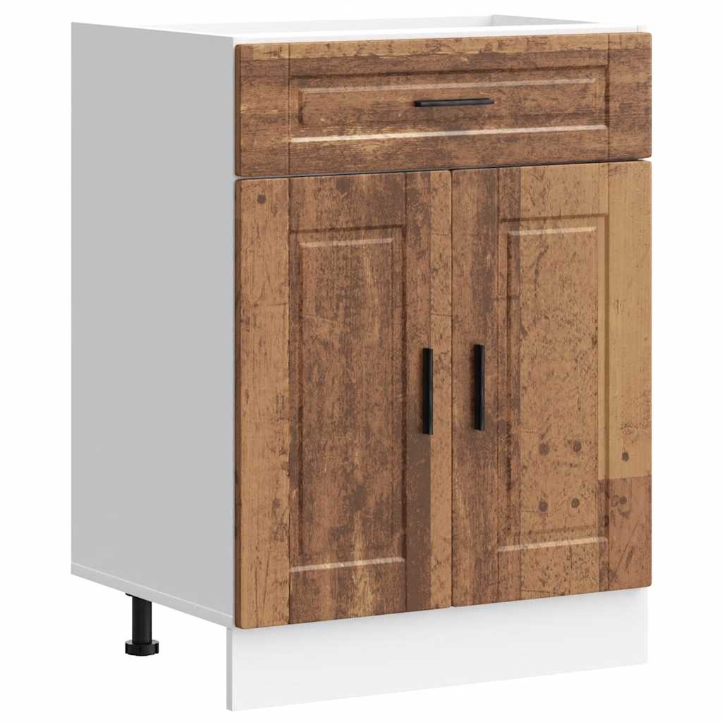Onderkast "Porto" bewerkt hout oud houtkleurig is nu te koop bij PeponiXL, paradijselijk wonen!