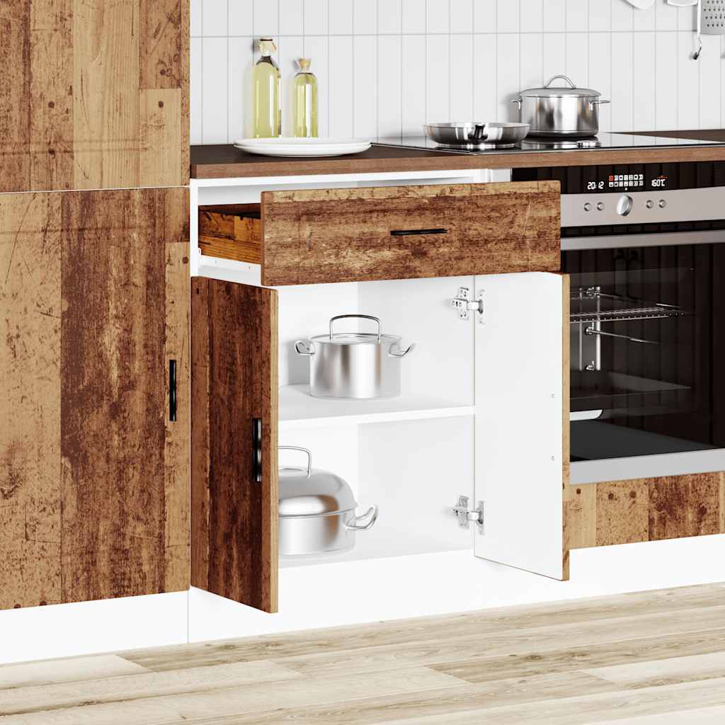 Onderkast "Porto" bewerkt hout oud houtkleurig is nu te koop bij PeponiXL, paradijselijk wonen!