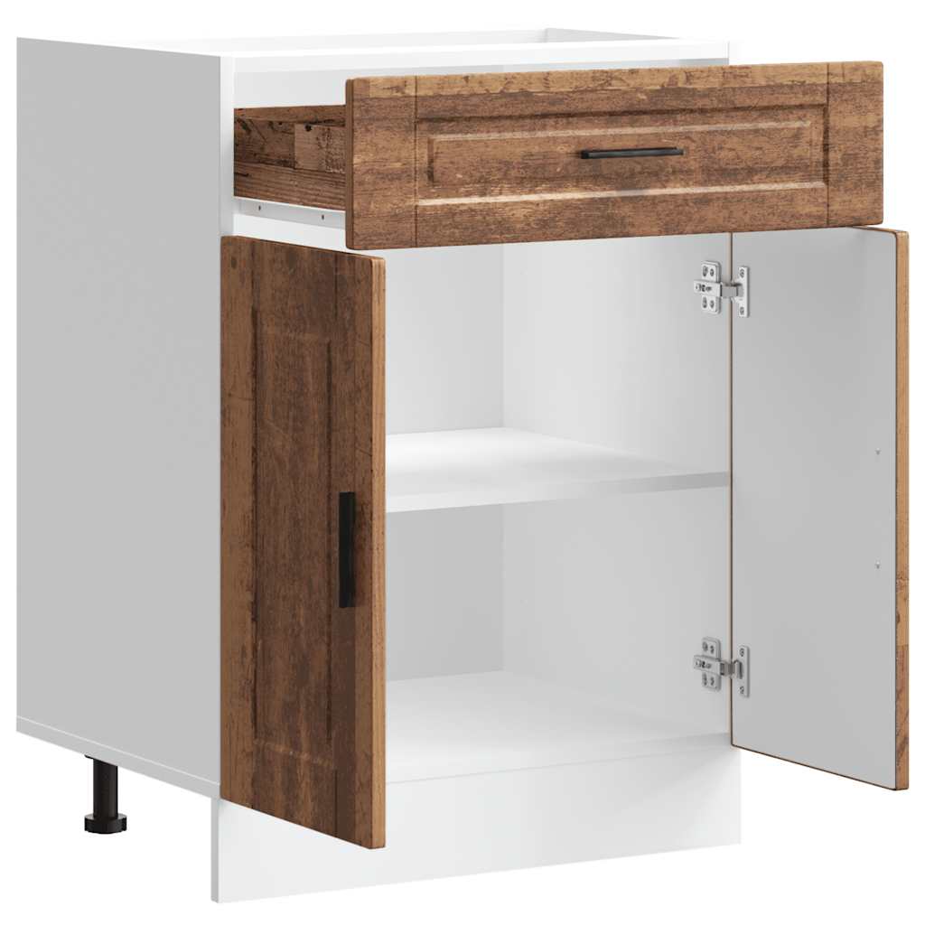 Onderkast "Porto" bewerkt hout oud houtkleurig is nu te koop bij PeponiXL, paradijselijk wonen!