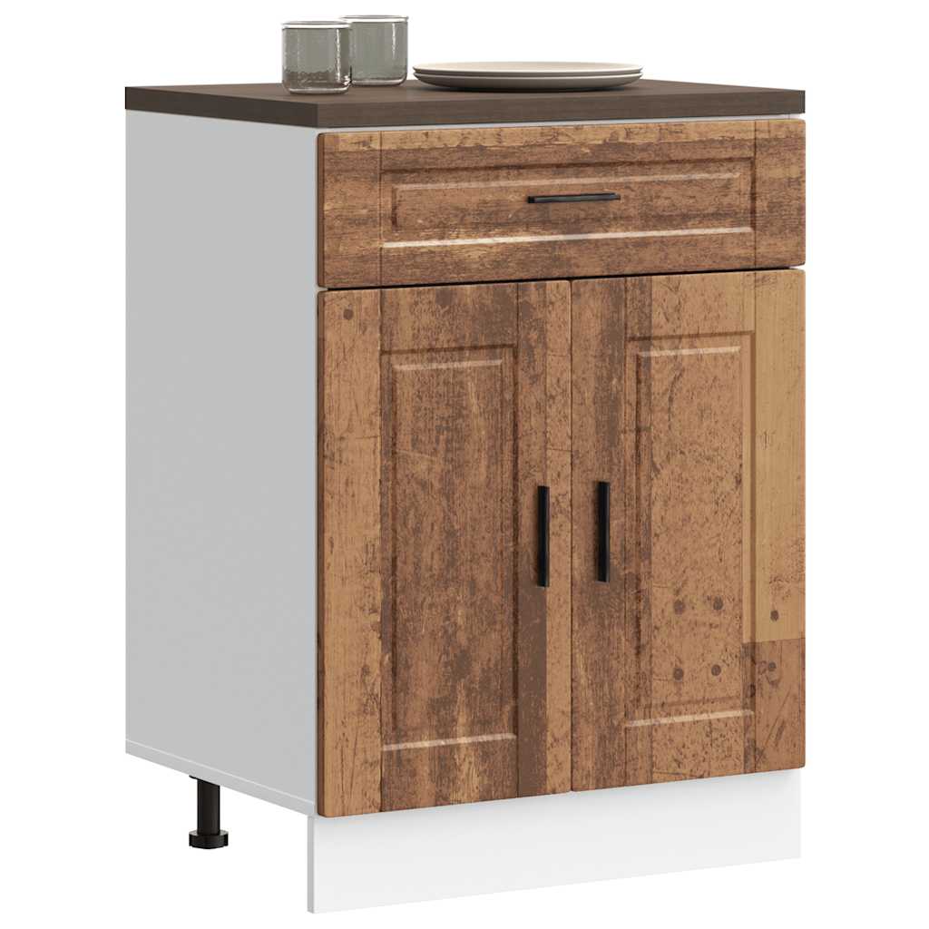 Onderkast "Porto" bewerkt hout oud houtkleurig is nu te koop bij PeponiXL, paradijselijk wonen!