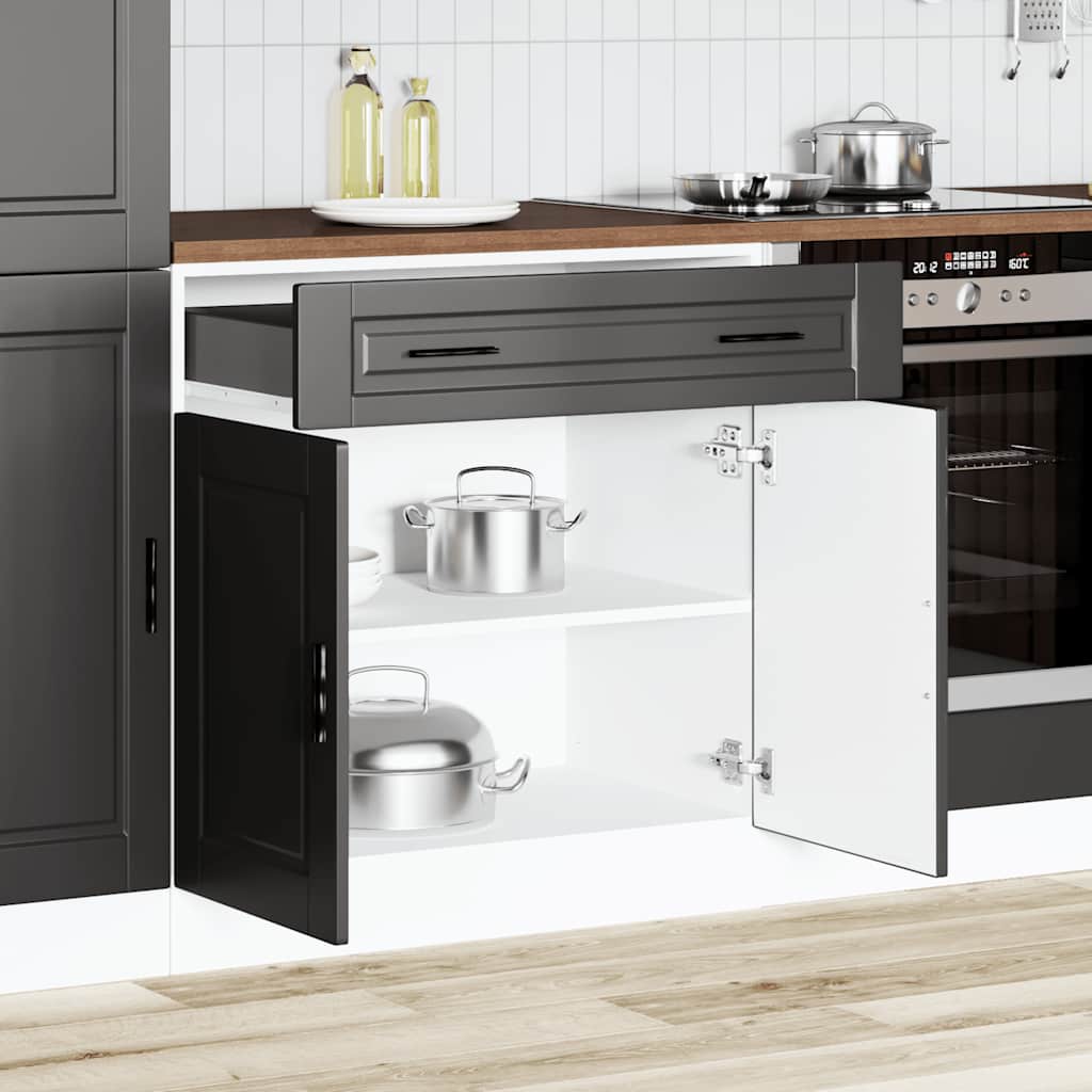 Onderkast "Porto" bewerkt hout zwart is nu te koop bij PeponiXL, paradijselijk wonen!
