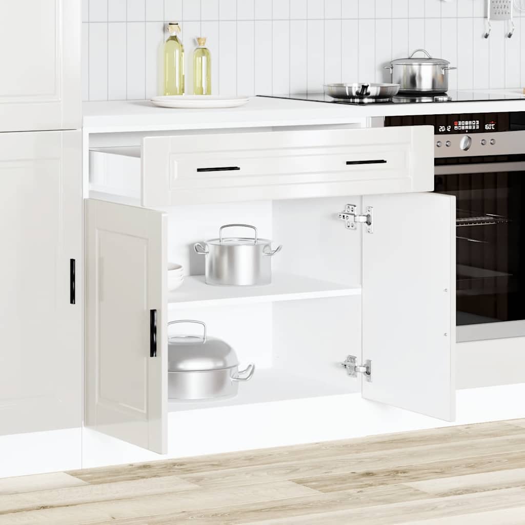 Onderkast "Porto" bewerkt hout hoogglans wit is nu te koop bij PeponiXL, paradijselijk wonen!