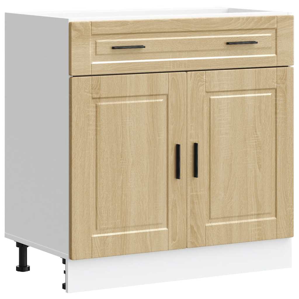 Onderkast "Porto" bewerkt hout sonoma eikenkleurig is nu te koop bij PeponiXL, paradijselijk wonen!