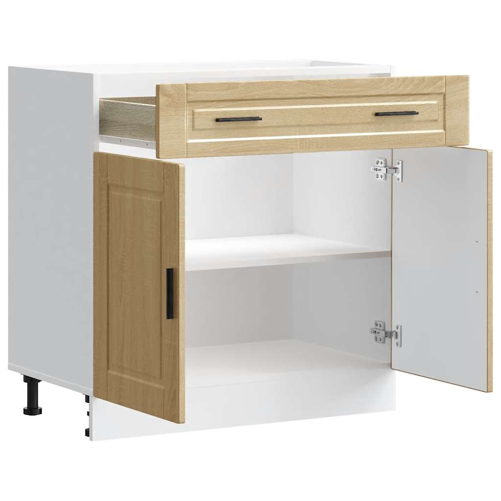 Onderkast "Porto" bewerkt hout sonoma eikenkleurig is nu te koop bij PeponiXL, paradijselijk wonen!