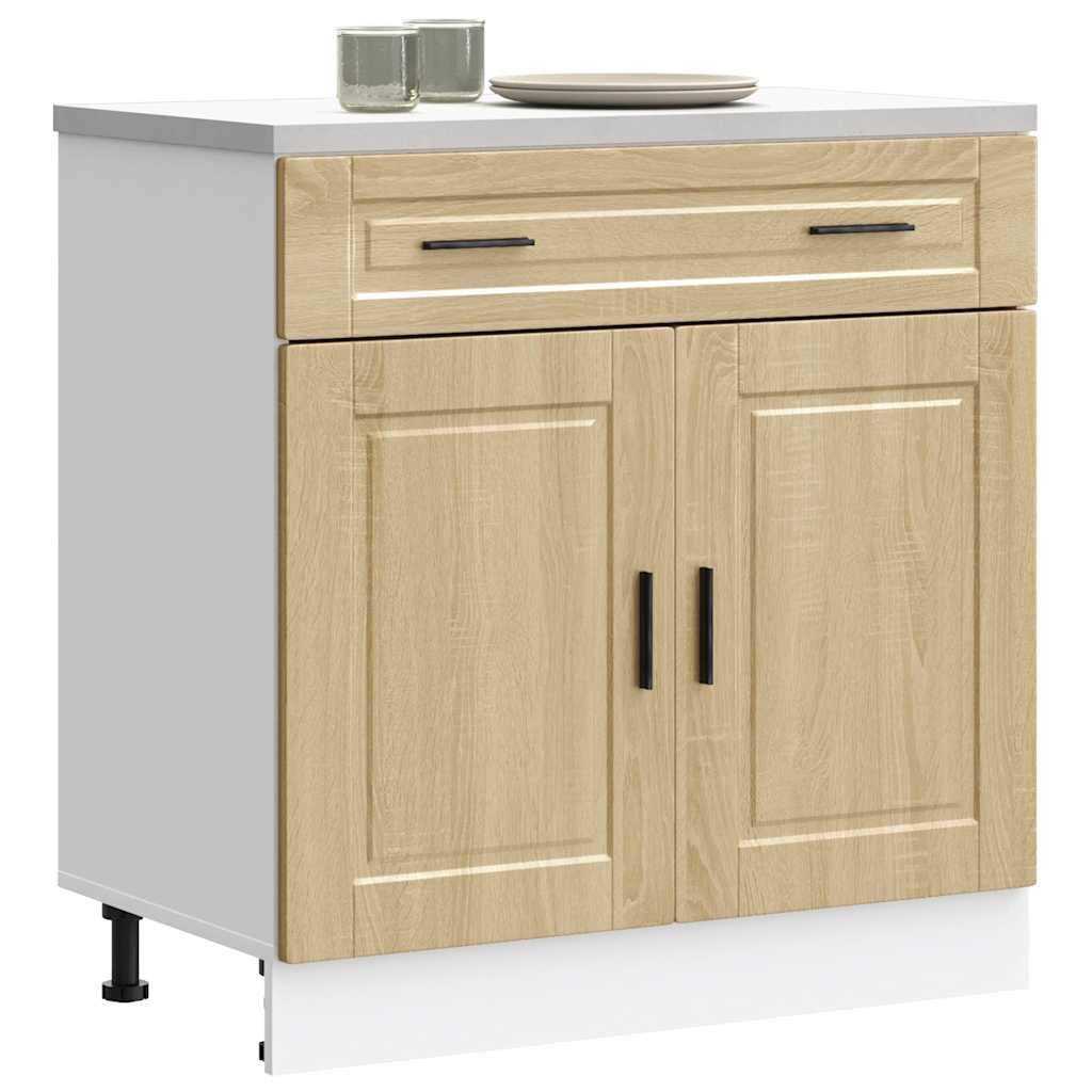 Onderkast "Porto" bewerkt hout sonoma eikenkleurig is nu te koop bij PeponiXL, paradijselijk wonen!