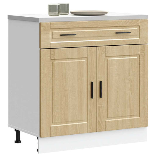 Onderkast "Porto" bewerkt hout sonoma eikenkleurig is nu te koop bij PeponiXL, paradijselijk wonen!