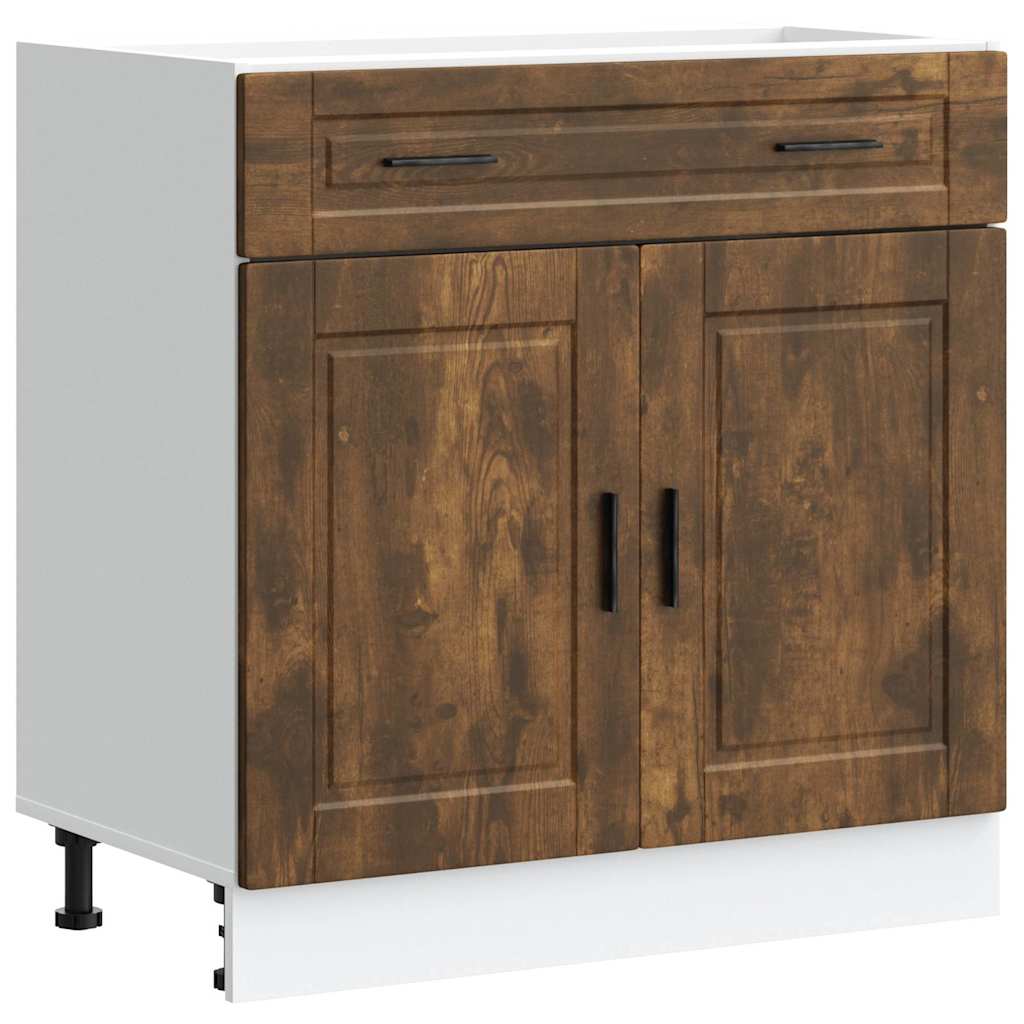 Onderkast "Porto" bewerkt hout gerookt eikenkleurig is nu te koop bij PeponiXL, paradijselijk wonen!