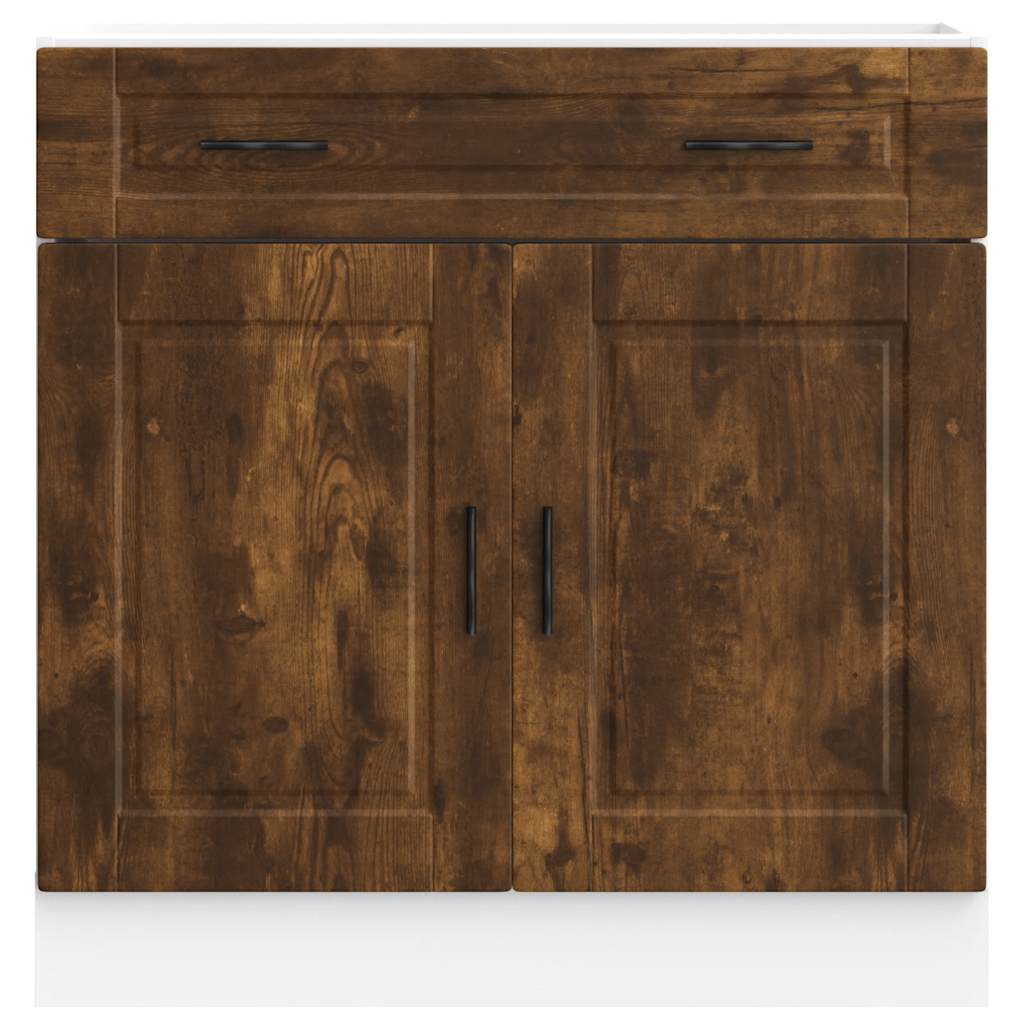 Onderkast "Porto" bewerkt hout gerookt eikenkleurig is nu te koop bij PeponiXL, paradijselijk wonen!