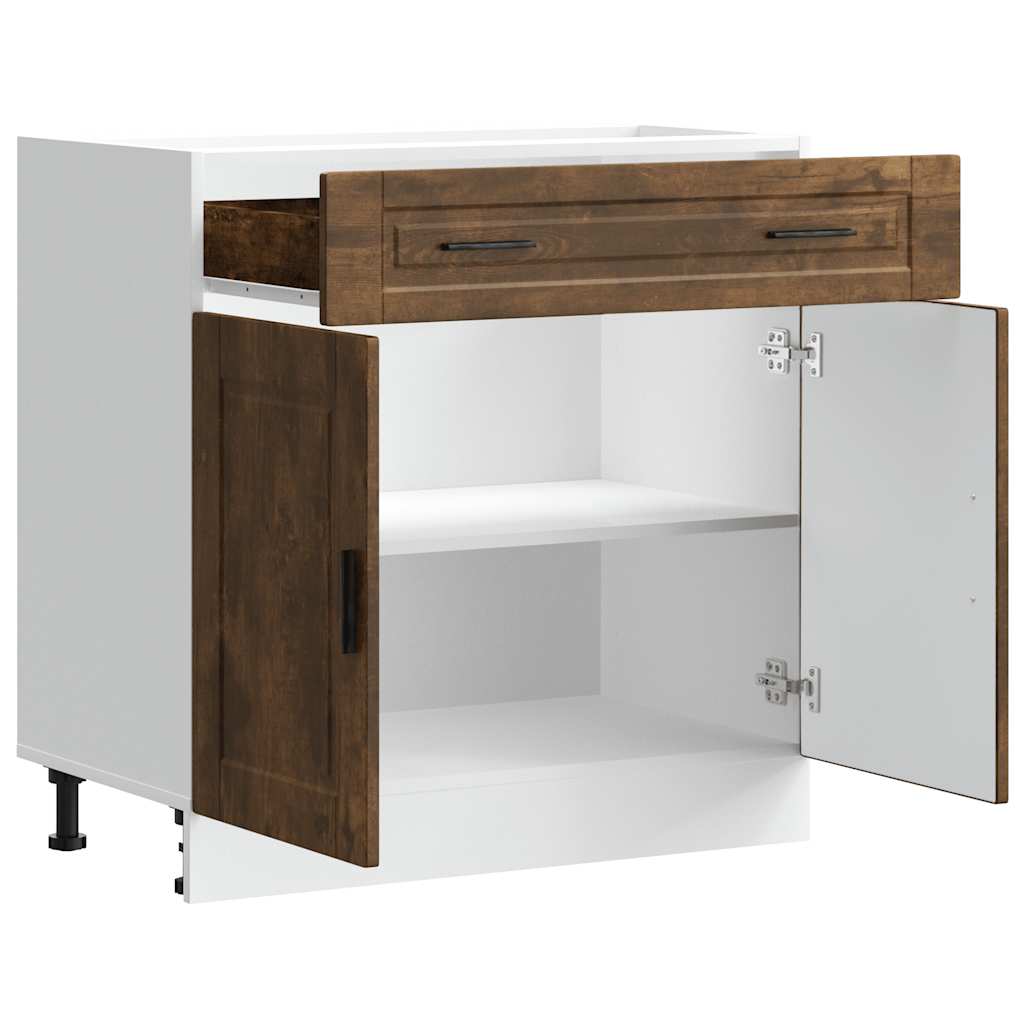 Onderkast "Porto" bewerkt hout gerookt eikenkleurig is nu te koop bij PeponiXL, paradijselijk wonen!