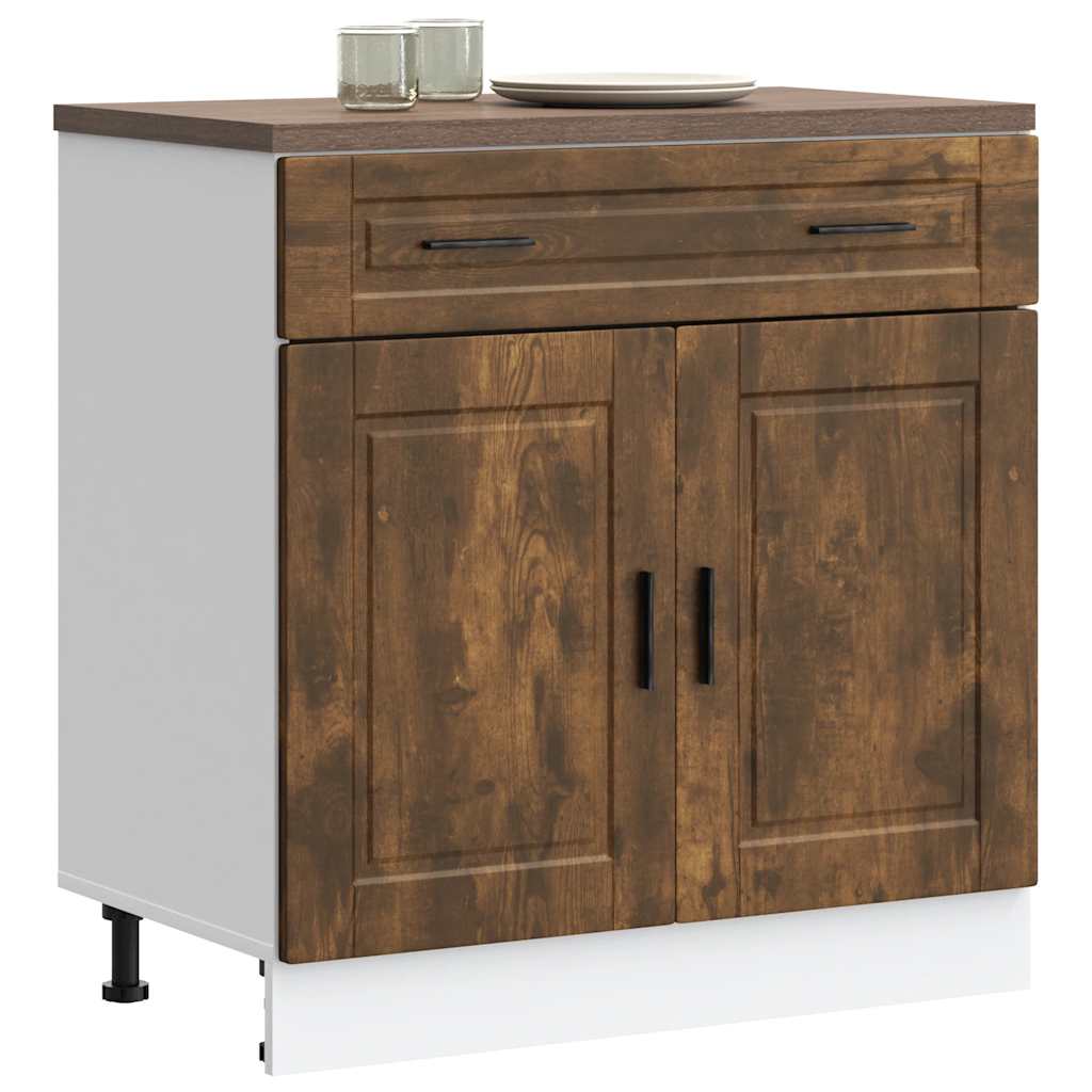 Onderkast "Porto" bewerkt hout gerookt eikenkleurig is nu te koop bij PeponiXL, paradijselijk wonen!