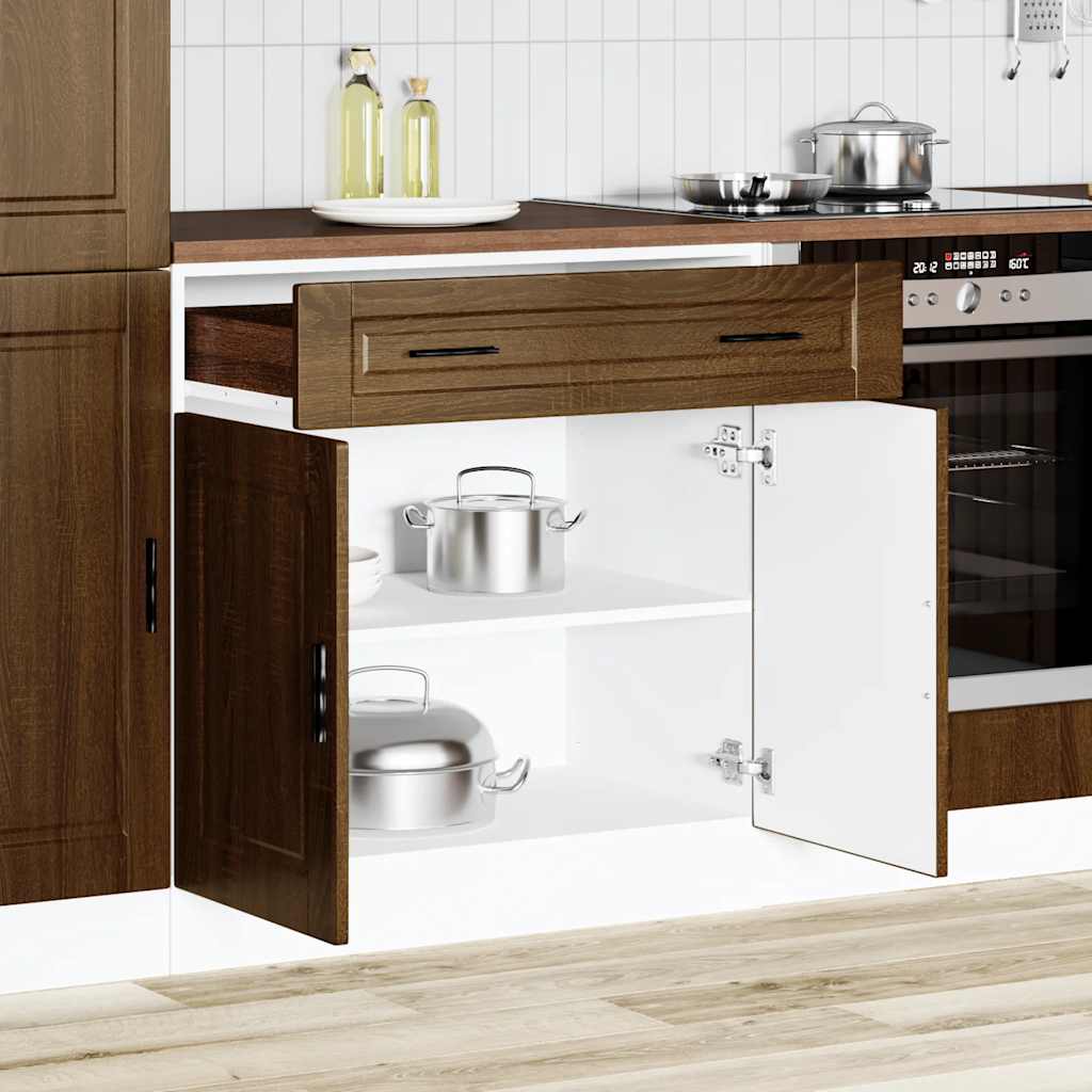 Onderkast "Porto" bewerkt hout bruin eikenkleur is nu te koop bij PeponiXL, paradijselijk wonen!