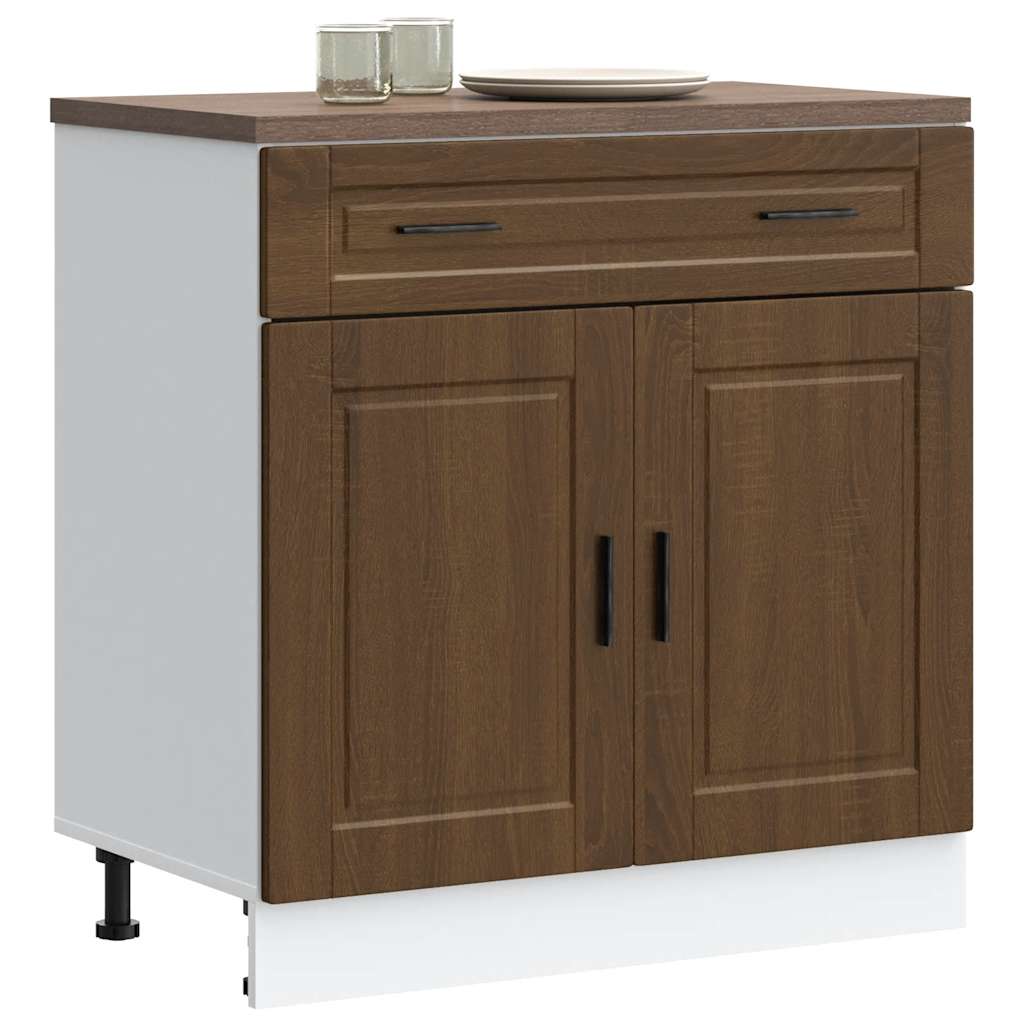 Onderkast "Porto" bewerkt hout bruin eikenkleur is nu te koop bij PeponiXL, paradijselijk wonen!
