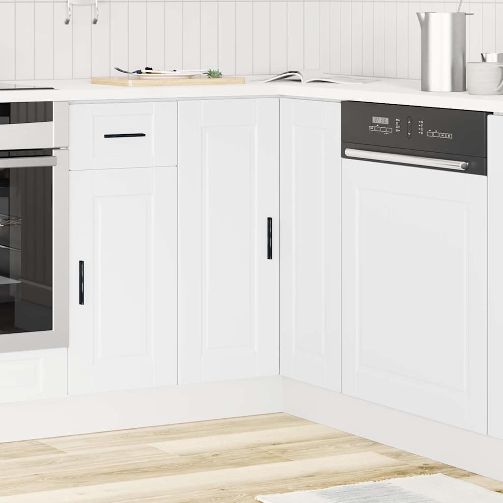 Keuken hoekonderkast "Porto" bewerkt hout wit is nu te koop bij PeponiXL, paradijselijk wonen!
