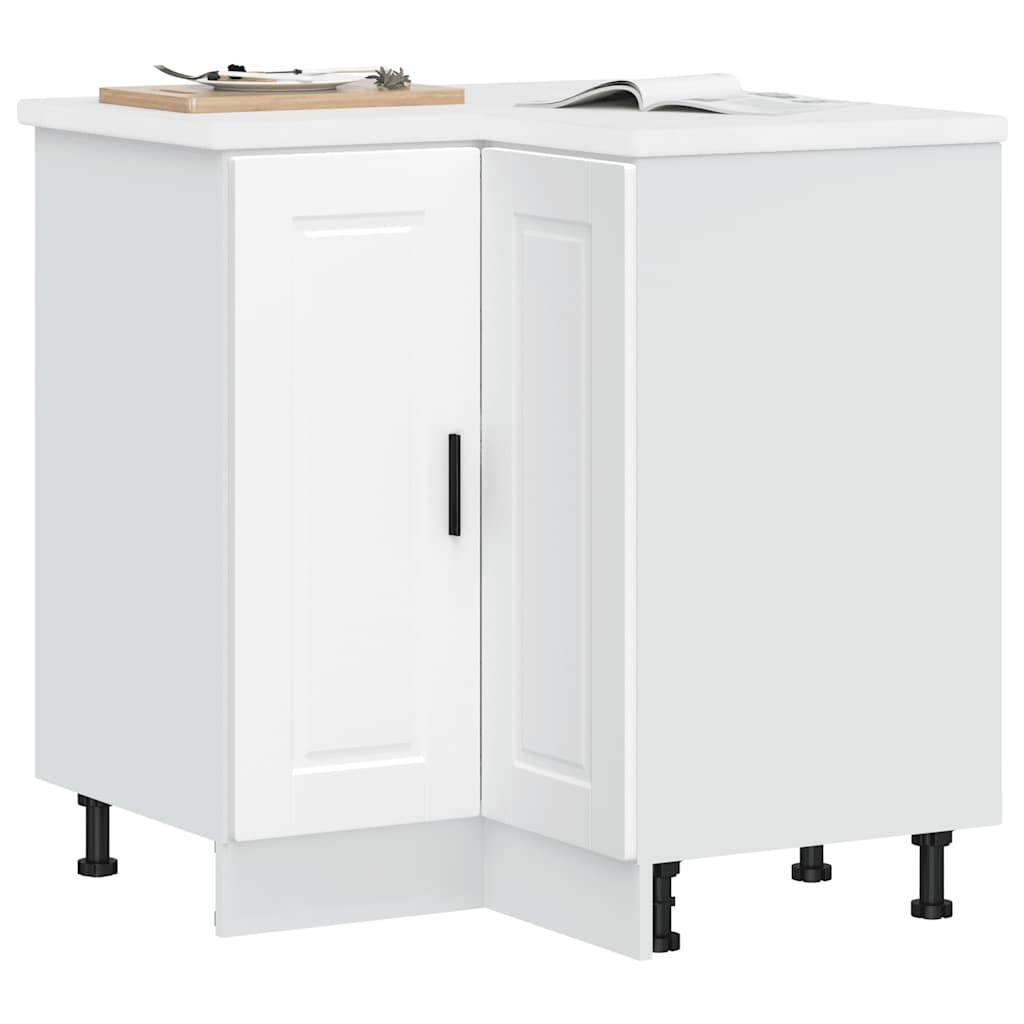 Keuken hoekonderkast "Porto" bewerkt hout wit is nu te koop bij PeponiXL, paradijselijk wonen!