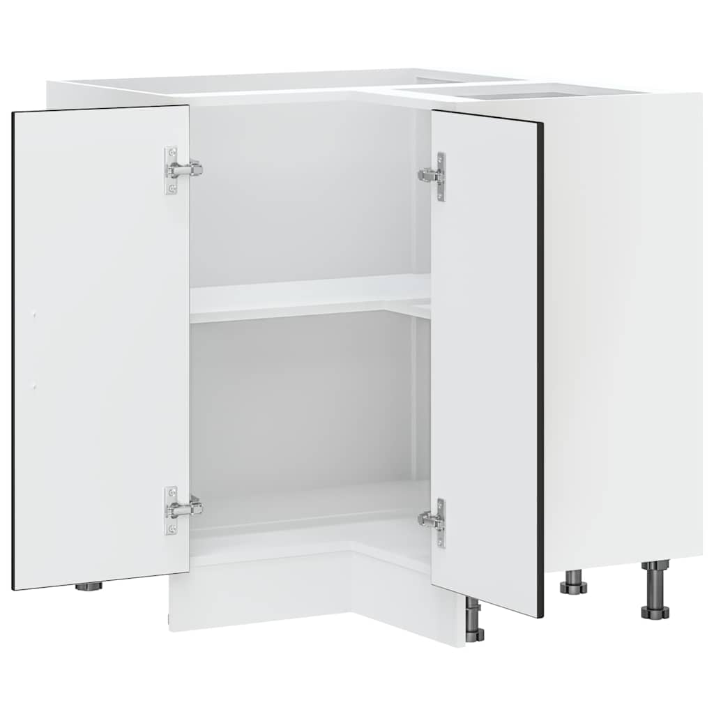 Keuken hoekonderkast "Porto" bewerkt hout zwart is nu te koop bij PeponiXL, paradijselijk wonen!