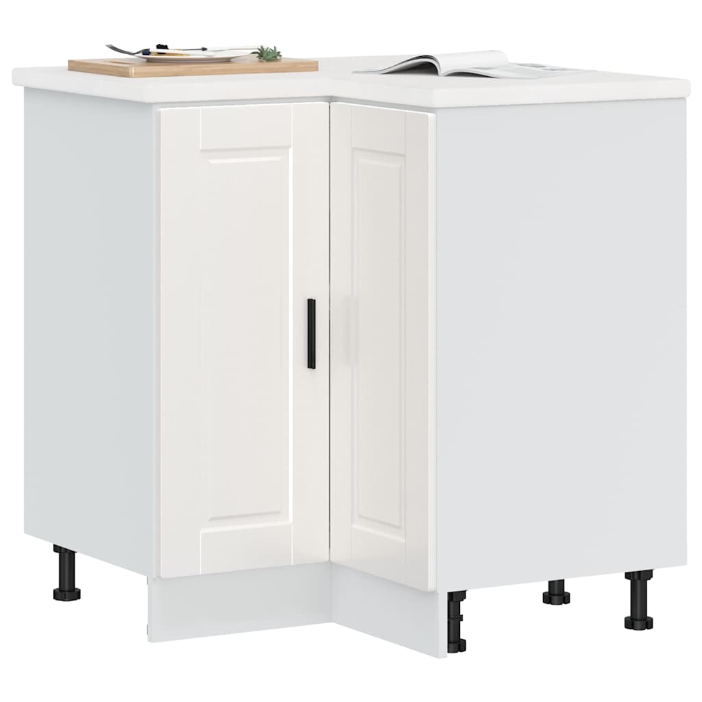 Keuken hoekonderkast "Porto" bewerkt hout hoogglans wit is nu te koop bij PeponiXL, paradijselijk wonen!