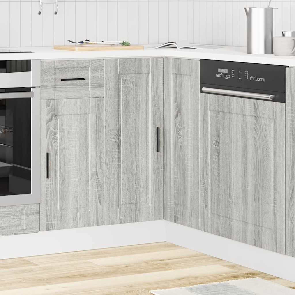 Keuken hoekonderkast "Porto" bewerkt hout grijs sonoma eiken is nu te koop bij PeponiXL, paradijselijk wonen!