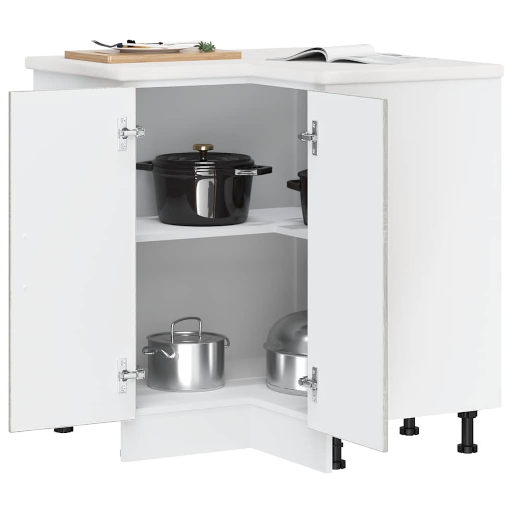 Keuken hoekonderkast "Porto" bewerkt hout grijs sonoma eiken is nu te koop bij PeponiXL, paradijselijk wonen!