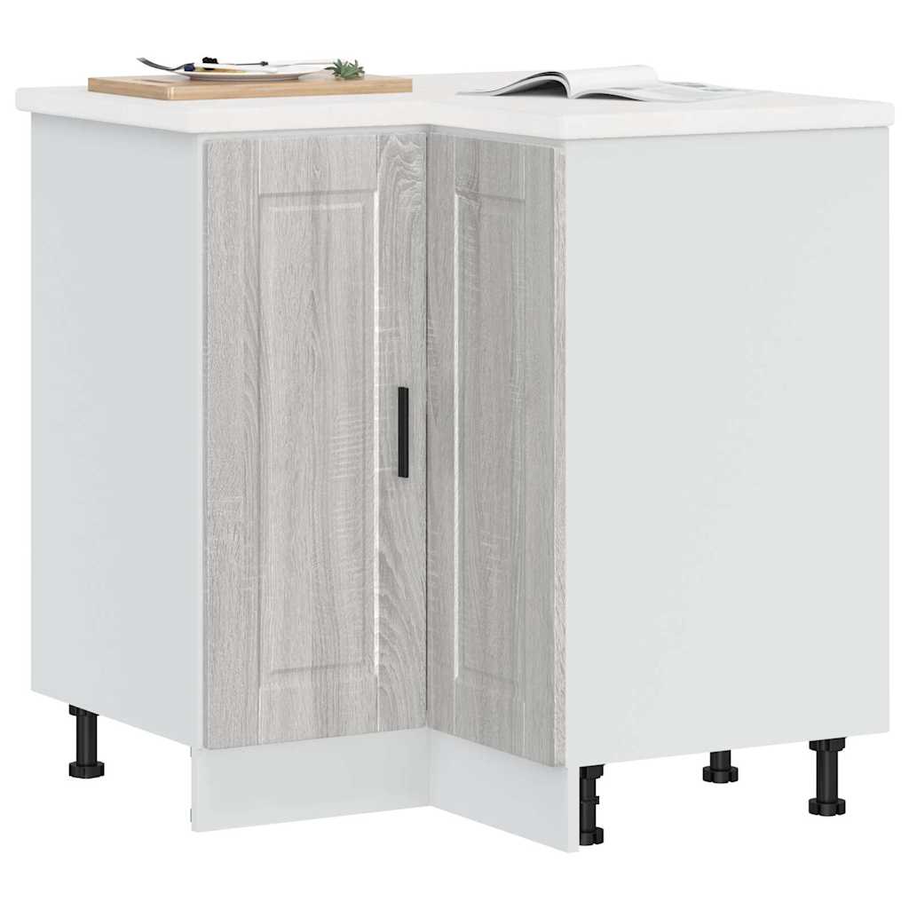Keuken hoekonderkast "Porto" bewerkt hout grijs sonoma eiken is nu te koop bij PeponiXL, paradijselijk wonen!