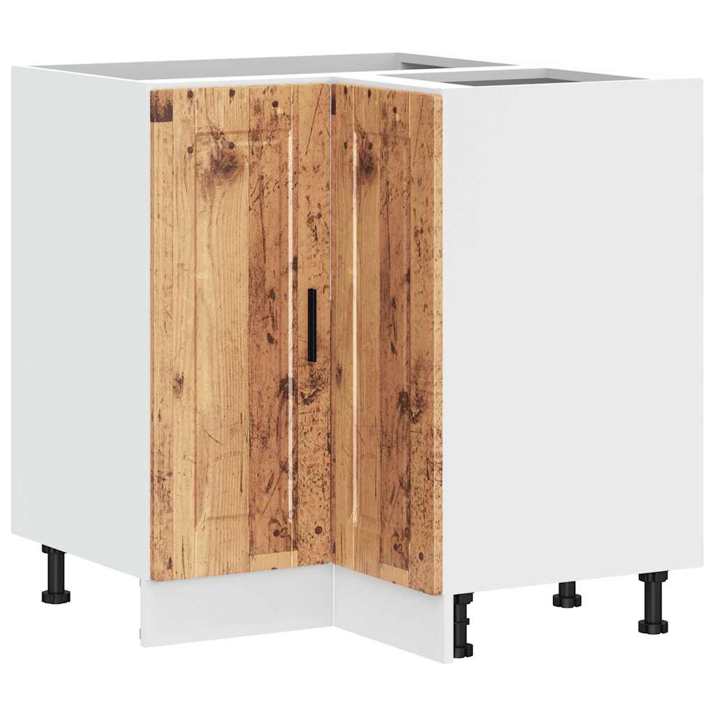 Keuken hoekonderkast "Porto" bewerkt hout oud houtkleurig is nu te koop bij PeponiXL, paradijselijk wonen!