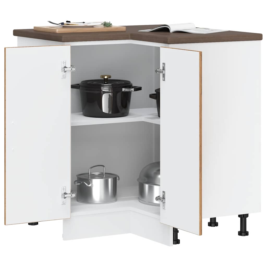 Keuken hoekonderkast "Porto" bewerkt hout oud houtkleurig is nu te koop bij PeponiXL, paradijselijk wonen!