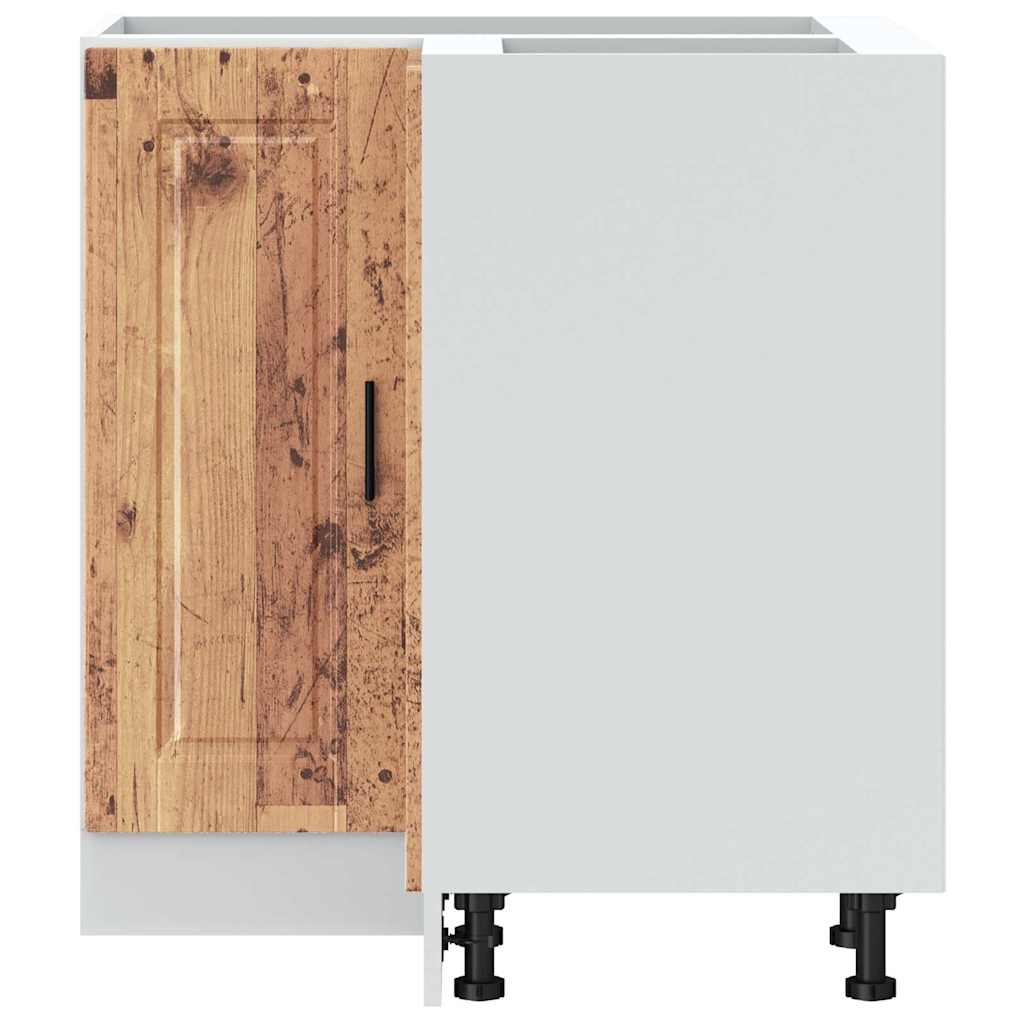 Keuken hoekonderkast "Porto" bewerkt hout oud houtkleurig is nu te koop bij PeponiXL, paradijselijk wonen!