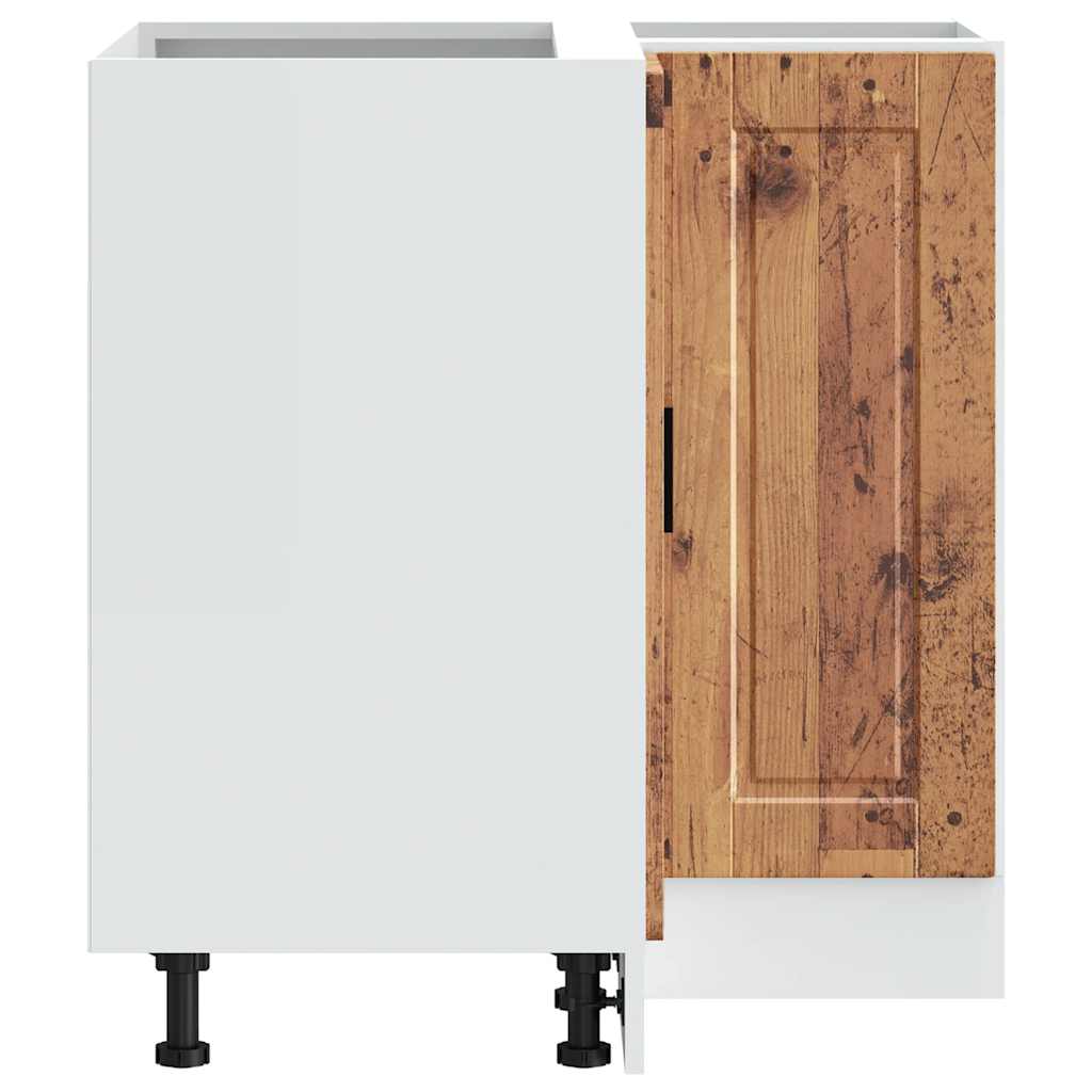 Keuken hoekonderkast "Porto" bewerkt hout oud houtkleurig is nu te koop bij PeponiXL, paradijselijk wonen!