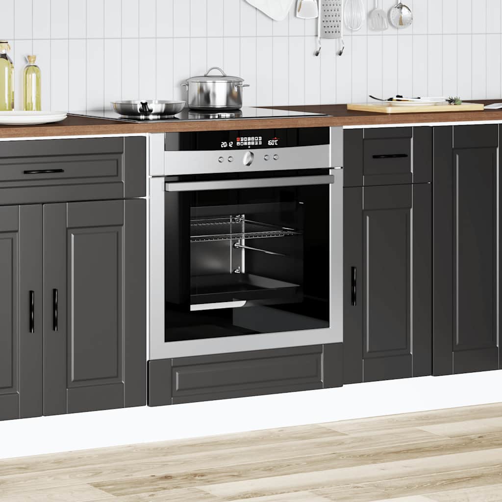 Ovenkast "Porto" bewerkt hout zwart is nu te koop bij PeponiXL, paradijselijk wonen!