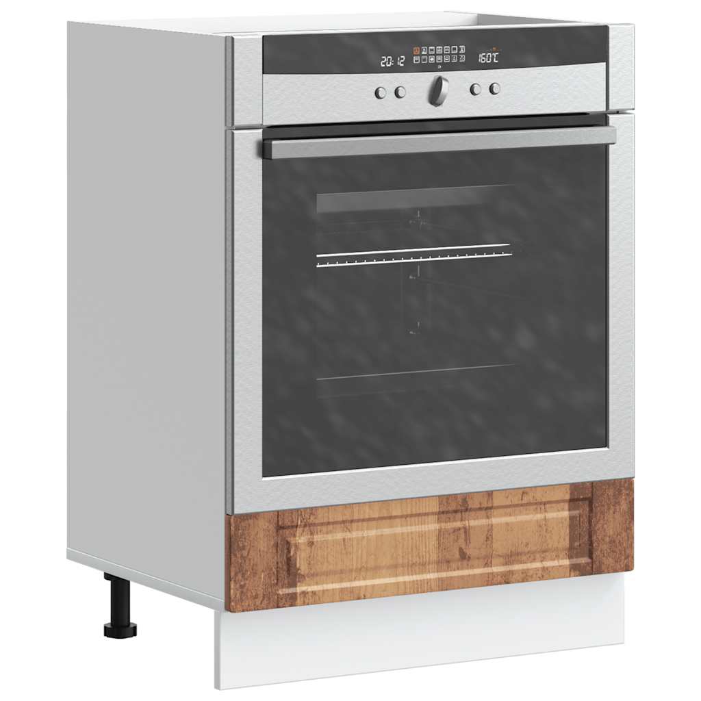 Ovenkast "Porto" bewerkt hout oud houtkleurig is nu te koop bij PeponiXL, paradijselijk wonen!