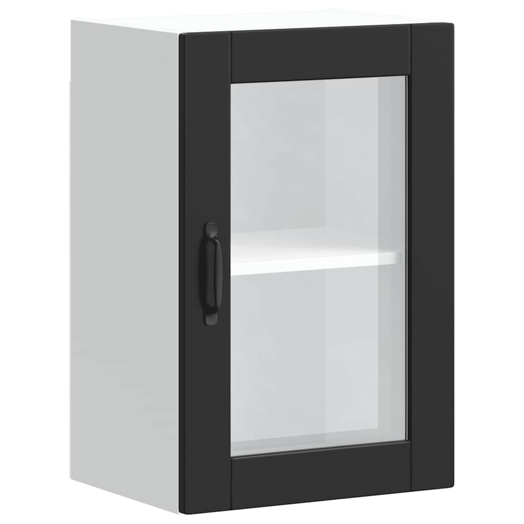 Keukenbovenkast met glazen deur Porto zwart is nu te koop bij PeponiXL, paradijselijk wonen!
