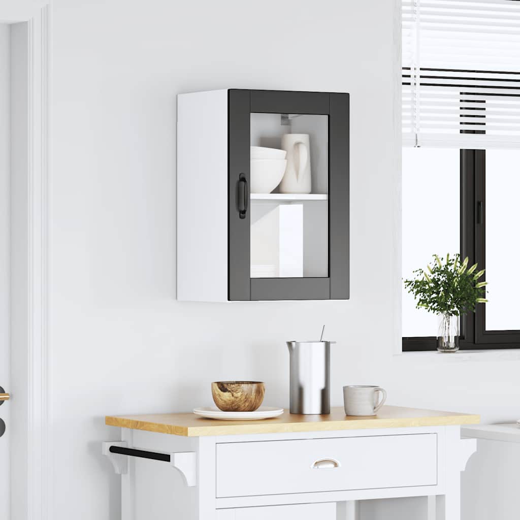 Keukenbovenkast met glazen deur Porto zwart is nu te koop bij PeponiXL, paradijselijk wonen!