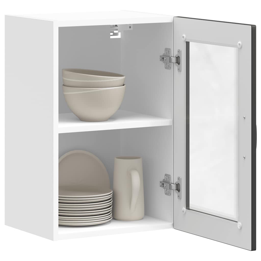 Keukenbovenkast met glazen deur Porto zwart is nu te koop bij PeponiXL, paradijselijk wonen!