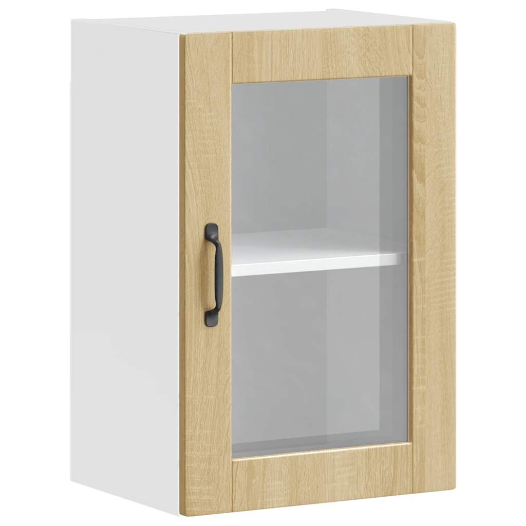 Keukenbovenkast met glazen deur Porto sonoma eikenkleurig is nu te koop bij PeponiXL, paradijselijk wonen!