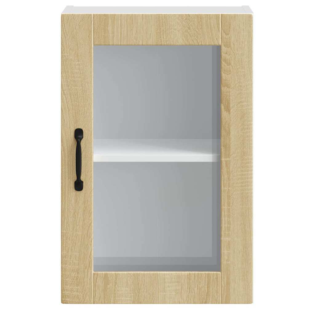 Keukenbovenkast met glazen deur Porto sonoma eikenkleurig is nu te koop bij PeponiXL, paradijselijk wonen!