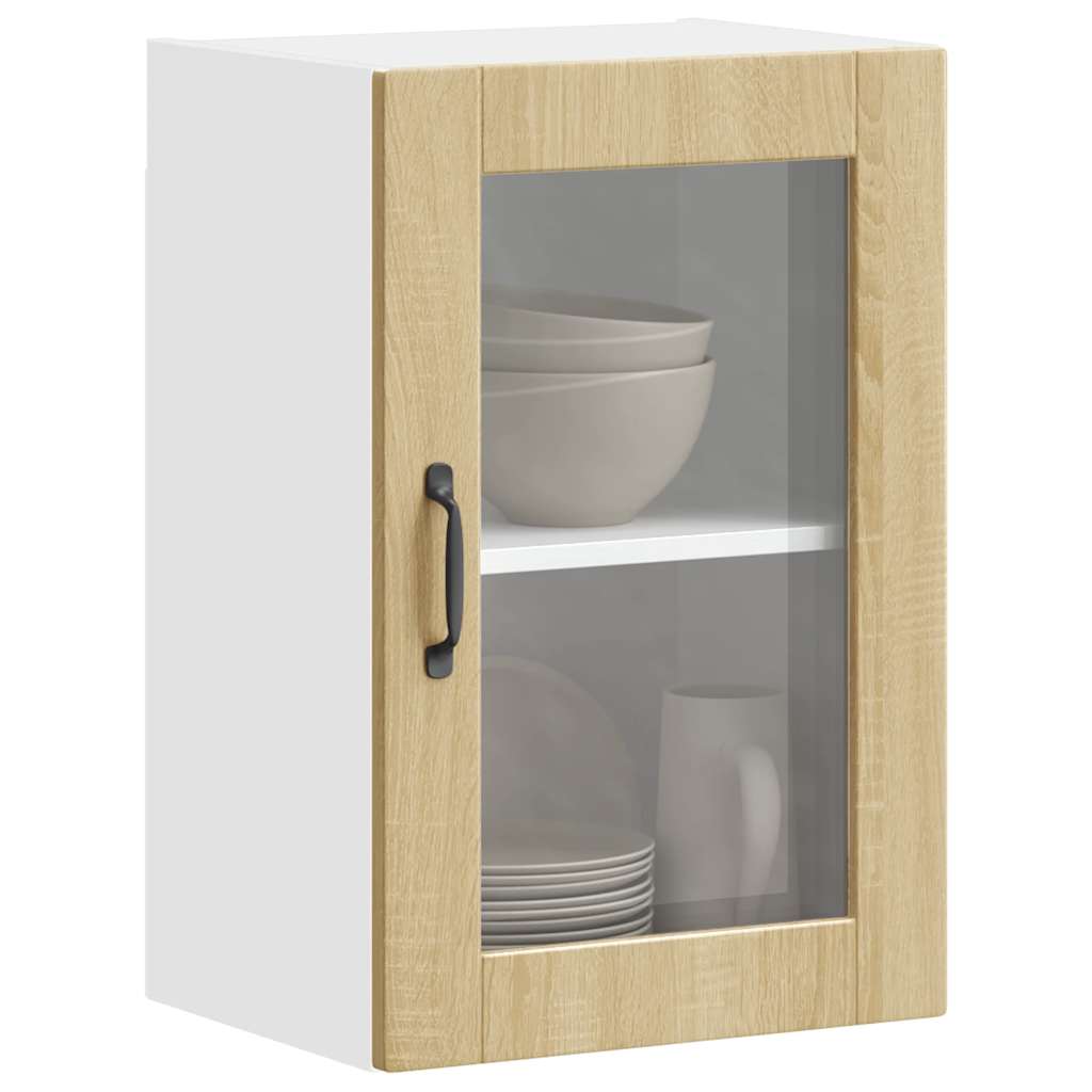Keukenbovenkast met glazen deur Porto sonoma eikenkleurig is nu te koop bij PeponiXL, paradijselijk wonen!