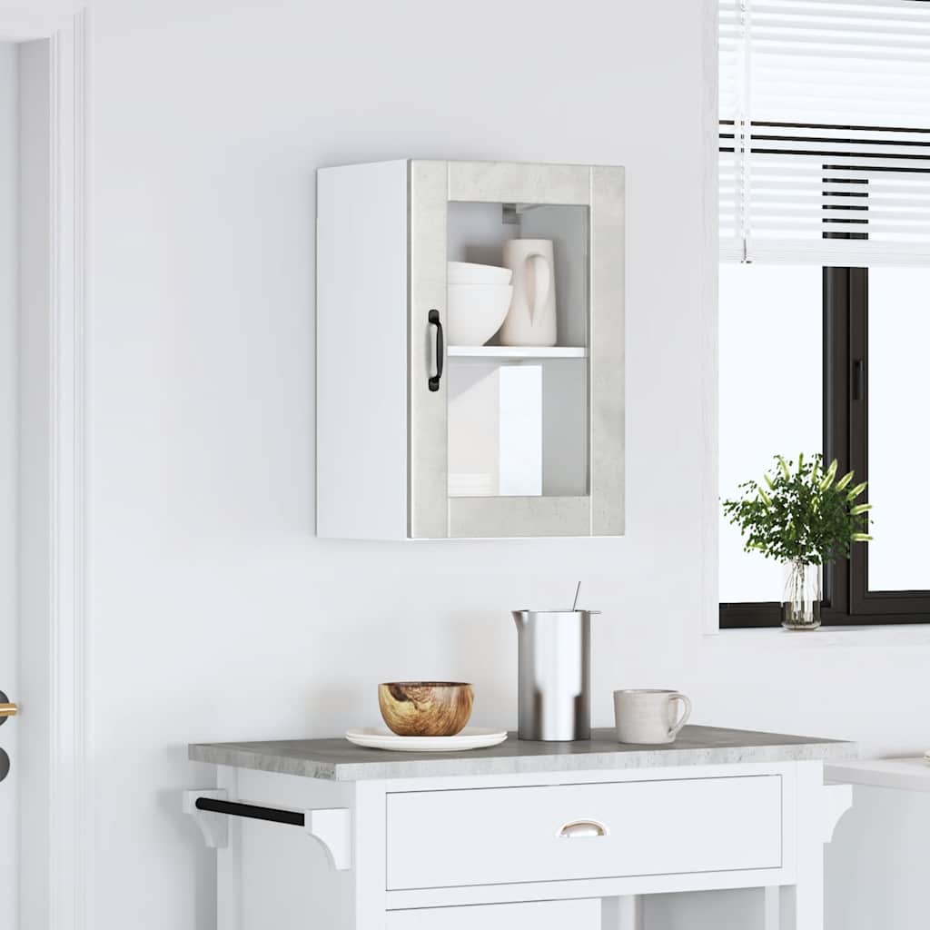 Keukenbovenkast met glazen deur Porto betongrijs is nu te koop bij PeponiXL, paradijselijk wonen!