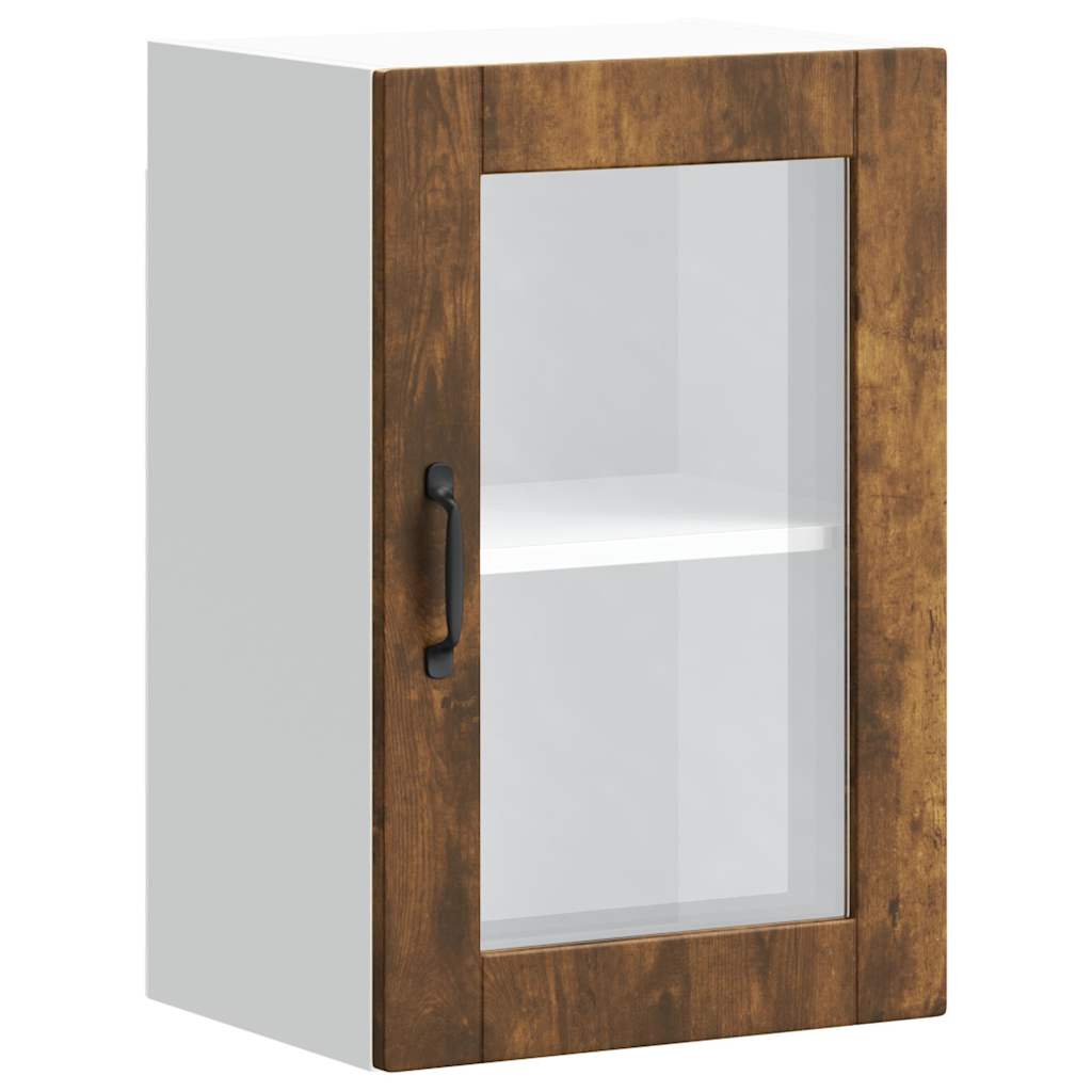 Keukenbovenkast met glazen deur Porto gerookt eikenkleurig is nu te koop bij PeponiXL, paradijselijk wonen!