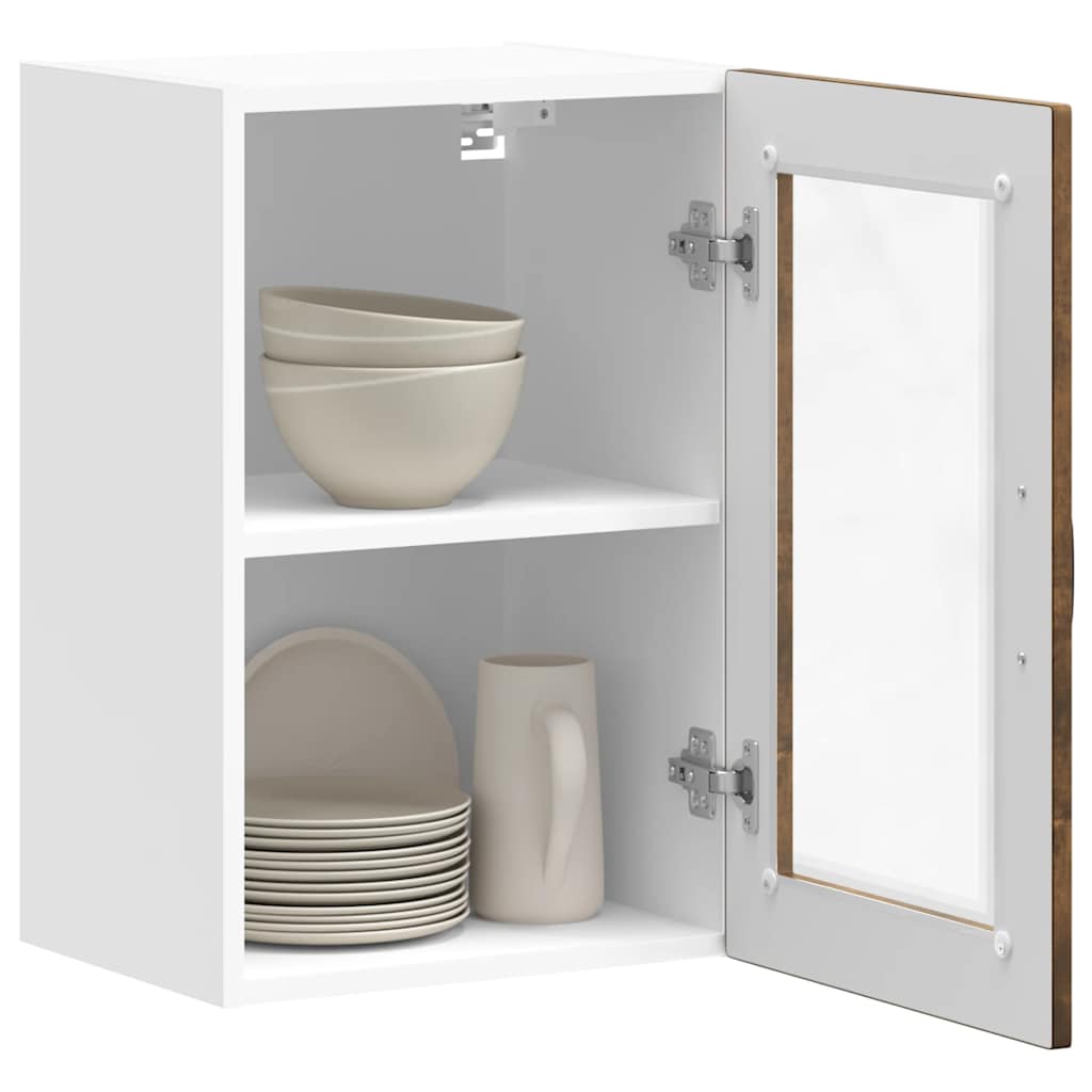 Keukenbovenkast met glazen deur Porto gerookt eikenkleurig is nu te koop bij PeponiXL, paradijselijk wonen!