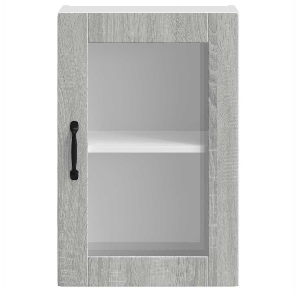 Keukenbovenkast met glazen deur Porto grijs sonoma eiken is nu te koop bij PeponiXL, paradijselijk wonen!