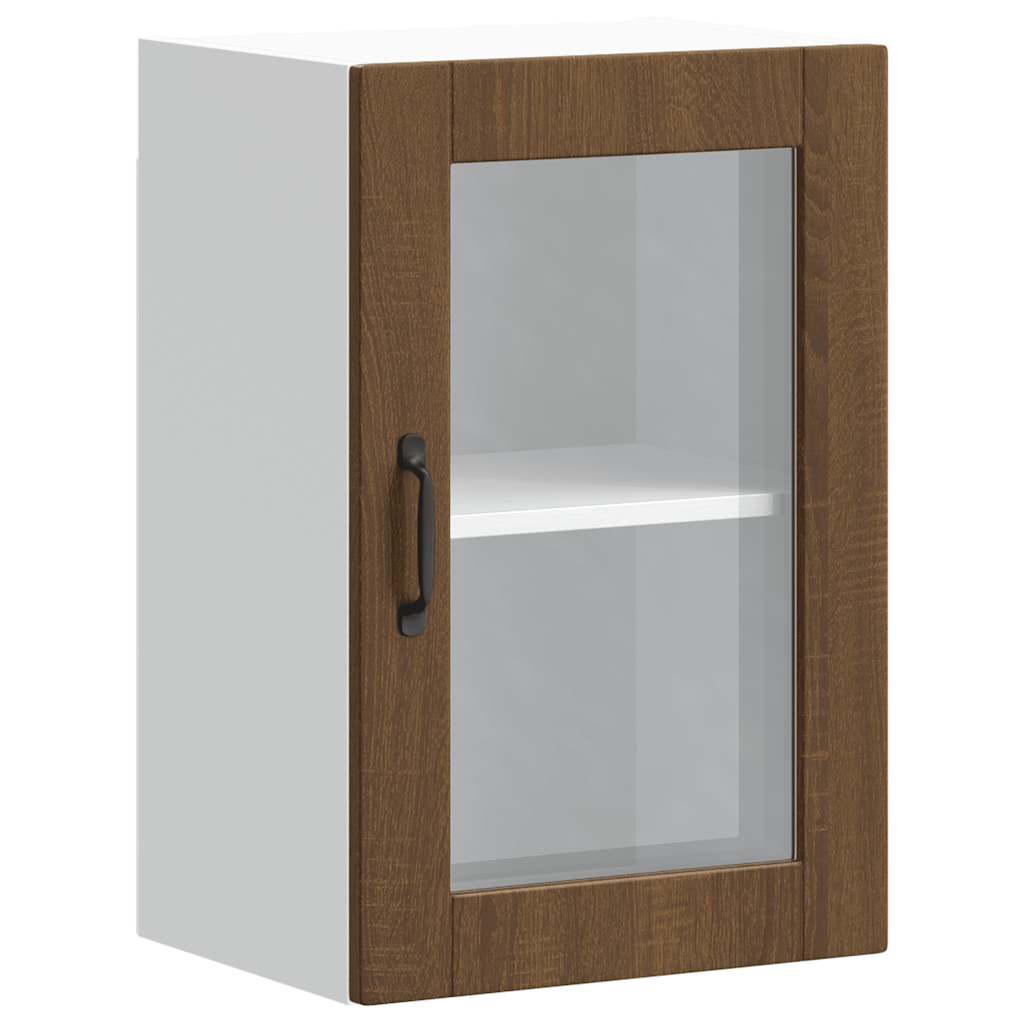 Keukenbovenkast met glazen deur Porto bruin eikenkleur is nu te koop bij PeponiXL, paradijselijk wonen!