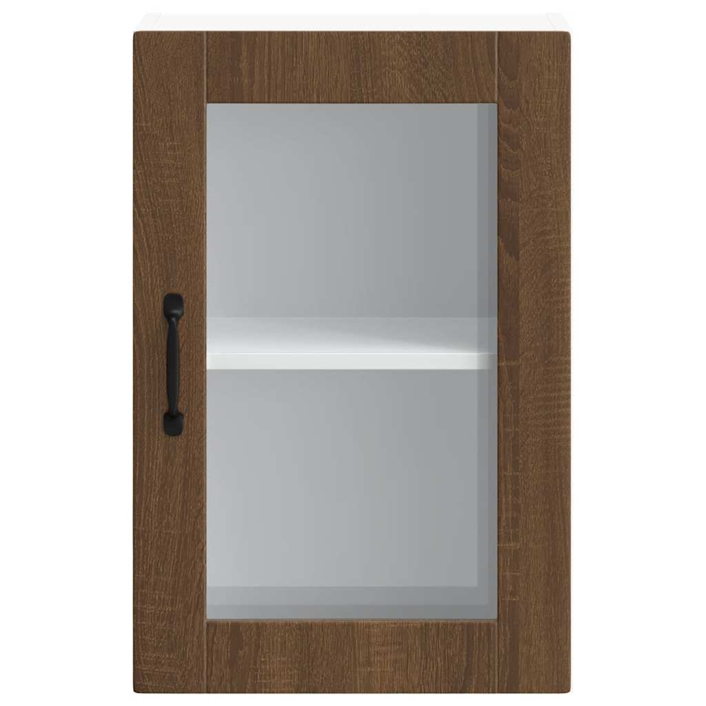 Keukenbovenkast met glazen deur Porto bruin eikenkleur is nu te koop bij PeponiXL, paradijselijk wonen!