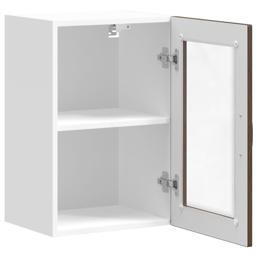Keukenbovenkast met glazen deur Porto bruin eikenkleur is nu te koop bij PeponiXL, paradijselijk wonen!