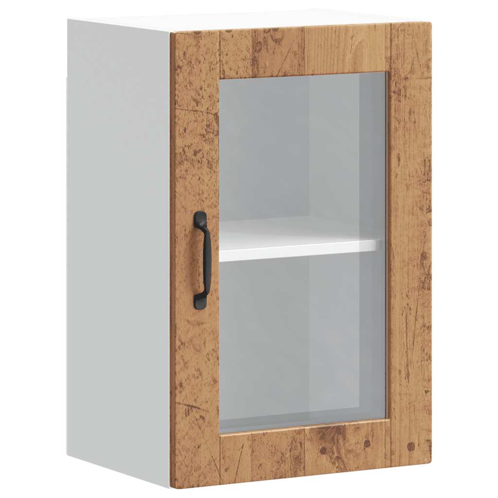 Keukenbovenkast met glazen deur Porto oud houtkleurig is nu te koop bij PeponiXL, paradijselijk wonen!