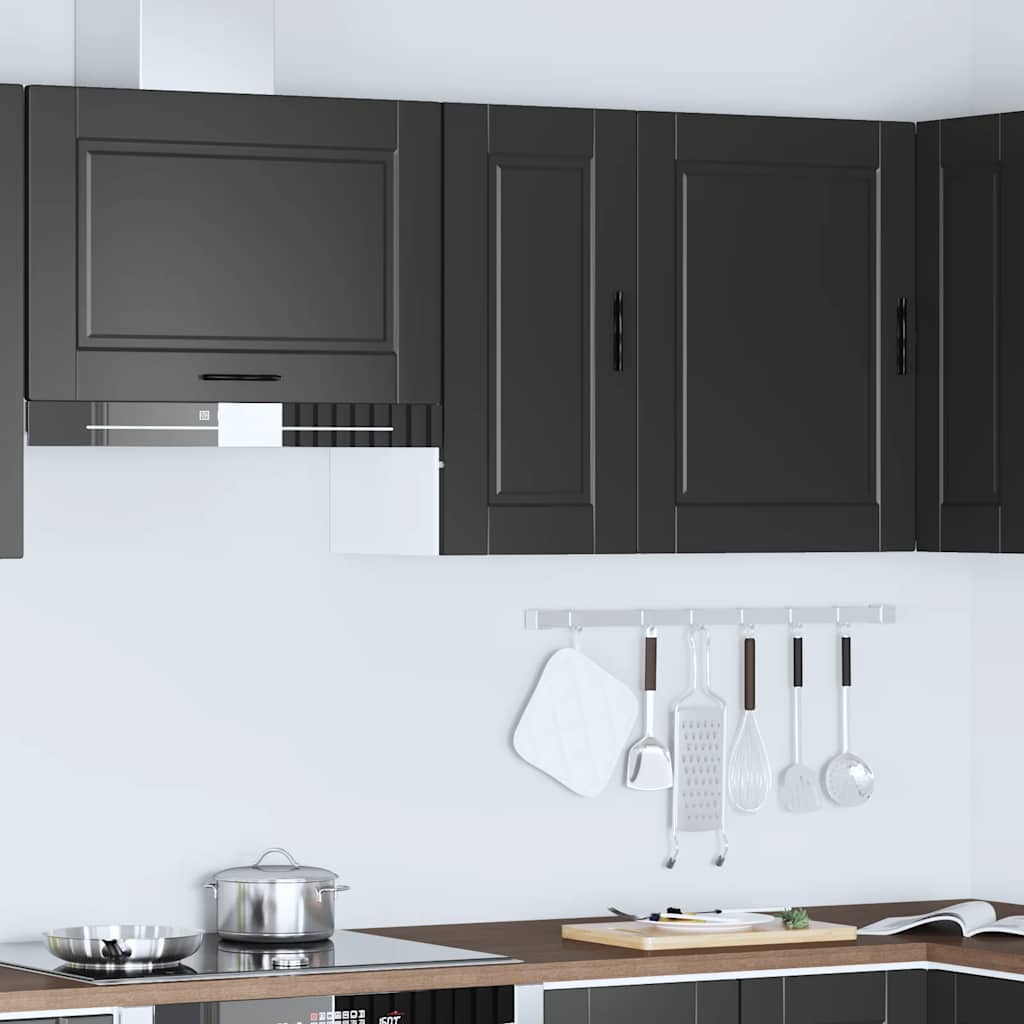 Keukenbovenkast Porto bewerkt hout zwart is nu te koop bij PeponiXL, paradijselijk wonen!