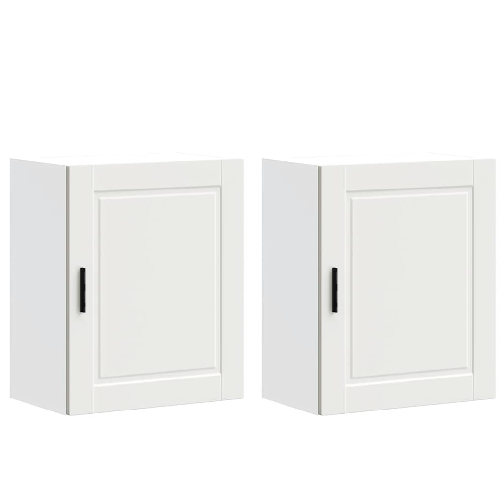 Keukenbovenkasten 2 st Porto bewerkt hout wit is nu te koop bij PeponiXL, paradijselijk wonen!