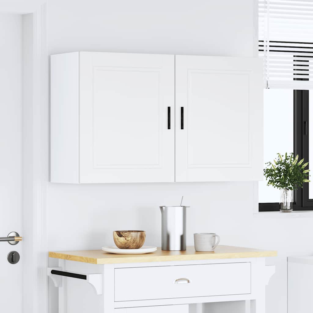 Keukenbovenkasten 2 st Porto bewerkt hout wit is nu te koop bij PeponiXL, paradijselijk wonen!