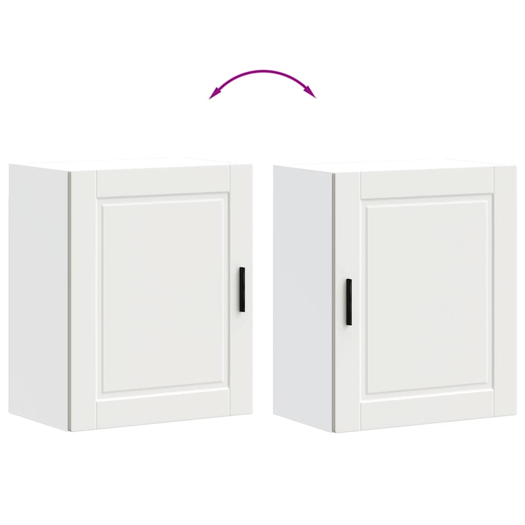 Keukenbovenkasten 2 st Porto bewerkt hout wit is nu te koop bij PeponiXL, paradijselijk wonen!