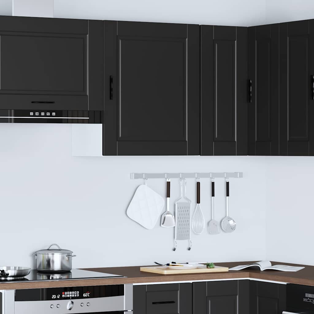 Keukenbovenkast Porto bewerkt hout zwart is nu te koop bij PeponiXL, paradijselijk wonen!