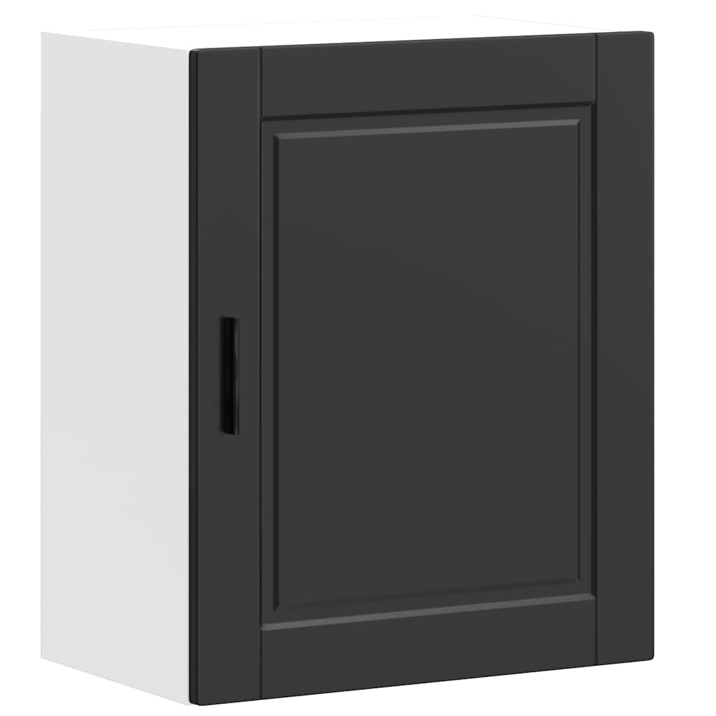 Keukenbovenkasten 2 st Porto bewerkt hout zwart is nu te koop bij PeponiXL, paradijselijk wonen!